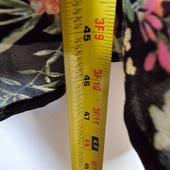 EUC FOREVER 21 FLORAL SPAGHETTI STRAP MIDI DRESS RUCHED RUFFLED SIZE LARGE - Picture 14 of 14